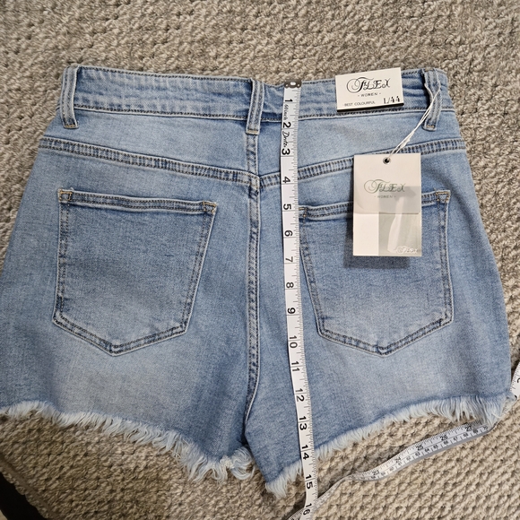 Embellished Light Blue Denim Shorts - Picture 3 of 3